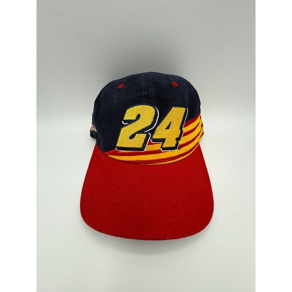 Jeff Gordon 24 NASCAR Hat DuPont Racing Cap‎ Red Yellow Blue